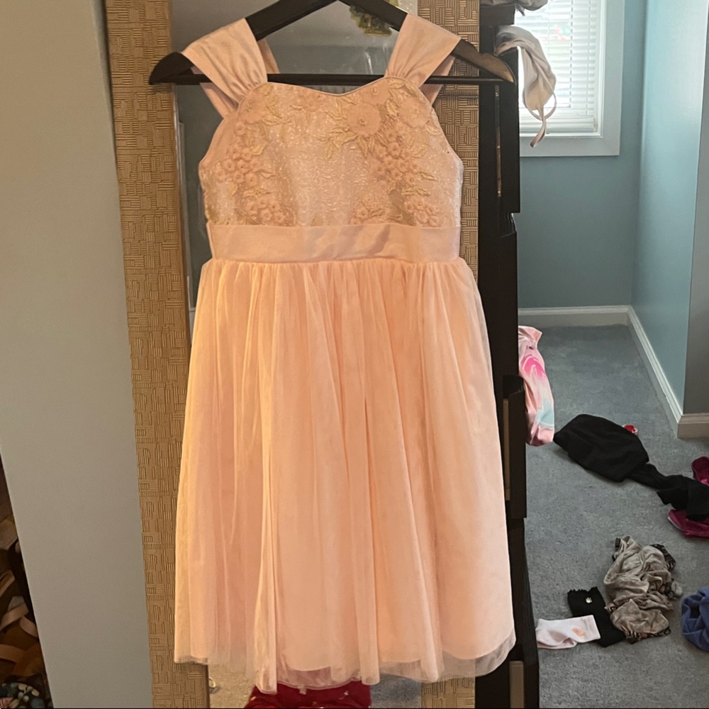 Pippa & Julie Blush Floral Lace Dress